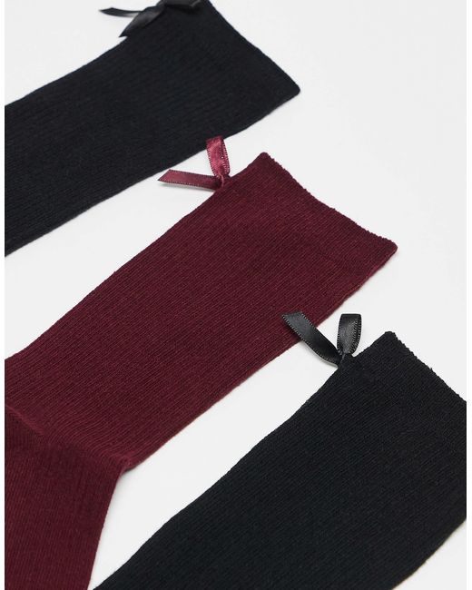JJXX Black 3 Pack Bow Socks