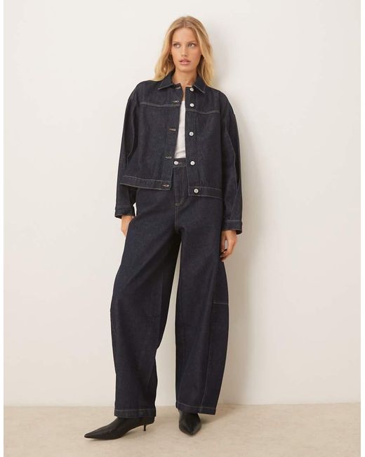 ASOS Blue Boxy Denim Jacket With Back Pleat