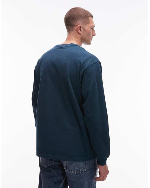 Carhartt Blue Vista Long Sleeve Relaxed T-Shirt for men