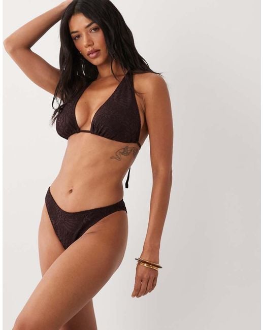 ASOS Black Fuller Bust Cassi Seychelles High Apex Triangle Bikini Top