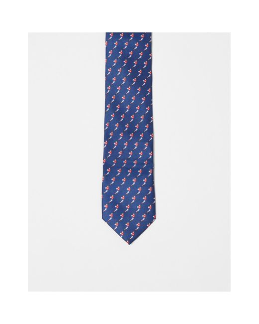 Corbata estrecha azul con diseño ASOS de hombre de color Blue