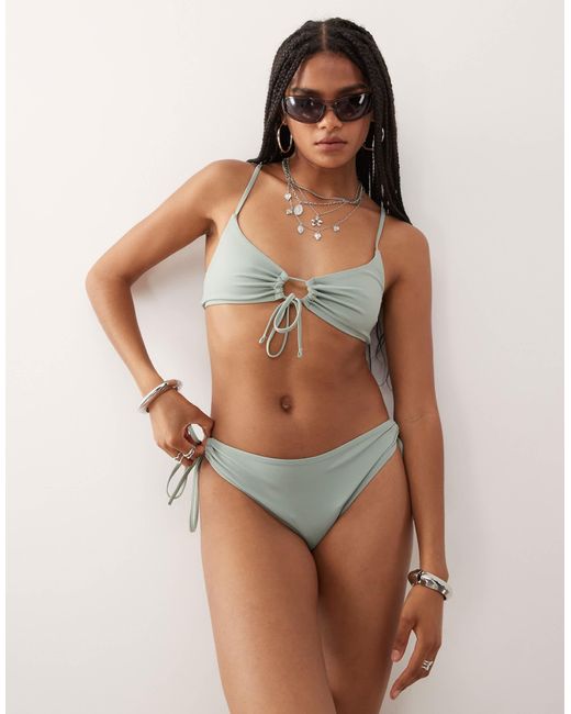 Weekday Brown Bikini Top With Keyhole Detail