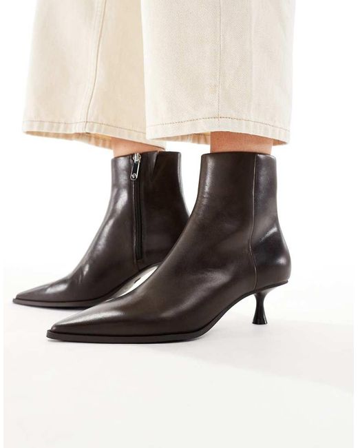 ALDO Brown Emmalie Kitten Heeled Ankle Boots