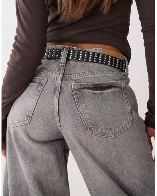 Ample - jean baggy à taille basse - délavé Weekday en coloris Gray