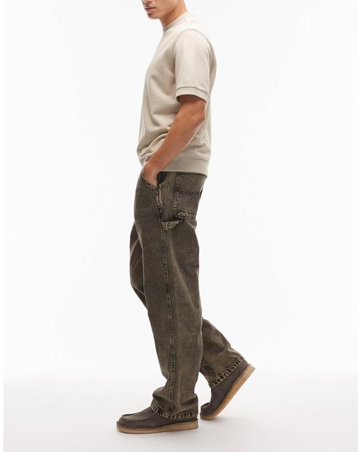 Vans – drill chore – lockere carpenter-hose mit acid-waschung in Natural für Herren