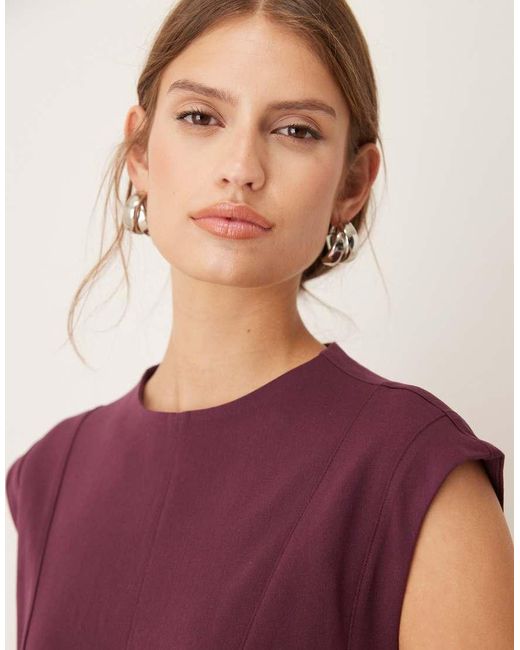 Mango Pink Cap Sleeve Fit And Flare Mini Dress