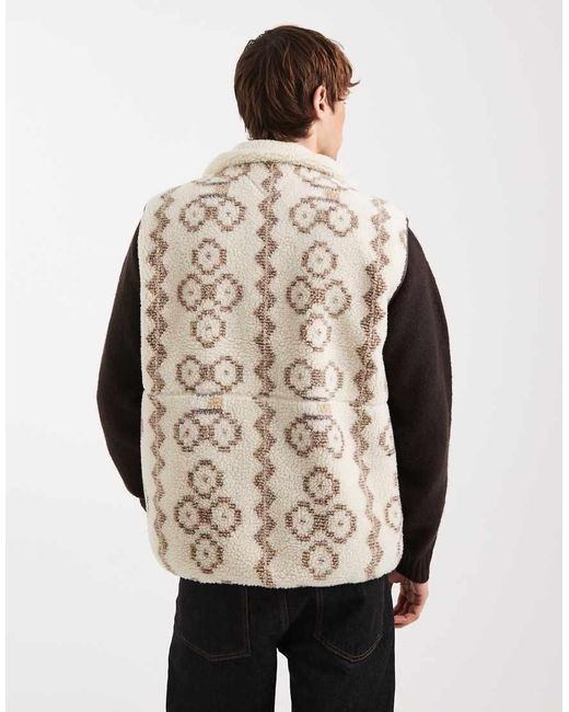Tommy Hilfiger Natural Pattern Teddy Zip Up Gilet for men