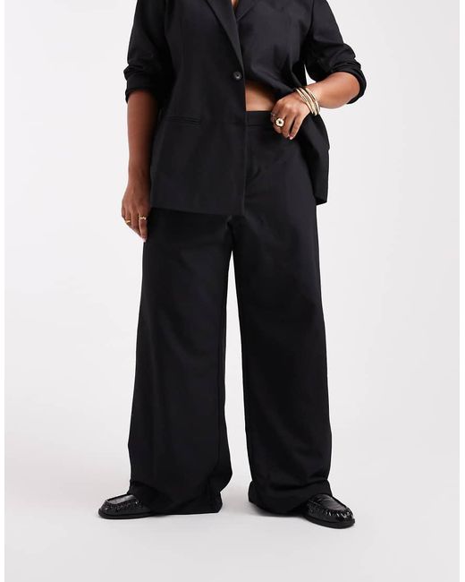 Collusion Black Plus Tailored Low Rise Relaxed Trousers