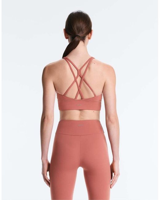 Oysho Red Medium-support Comfortlux Sports Bra With Cups