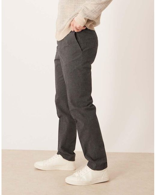 Mango Natural Tailored Tweed Trousers for men