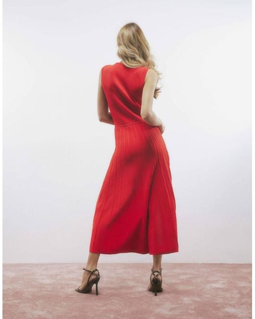 River Island Red Pointelle Maxi Dress