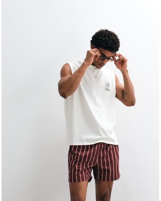 ASOS White Oversized Tank With Palm Graphic for men