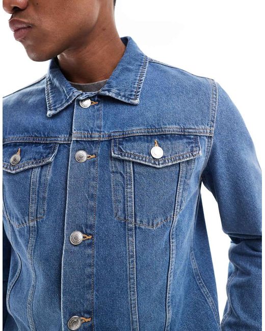 JJ Rebel Denim Jack in het Blue voor heren