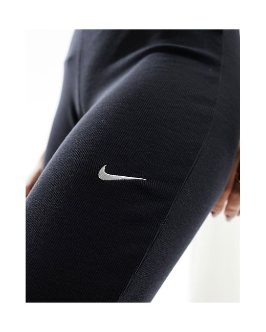 Nike Black Mini-ribbed Flared leggings