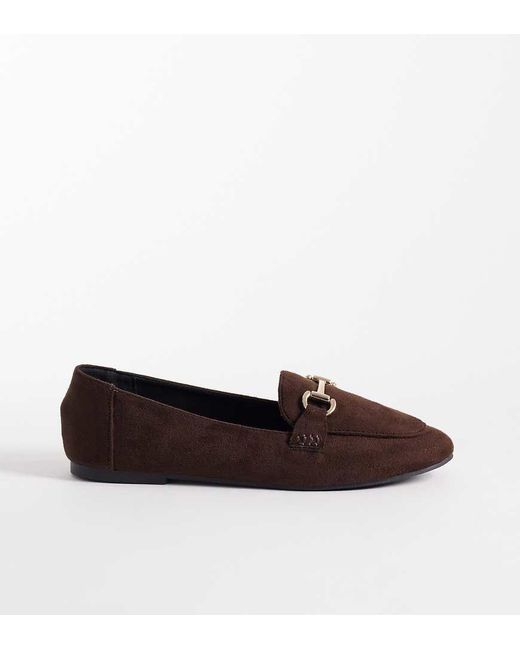 London Rebel Brown Nori Buckle Detail Loafer