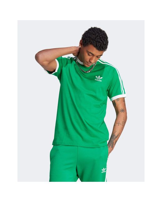 Adidas Originals Green Adicolor Crewneck T-shirt for men