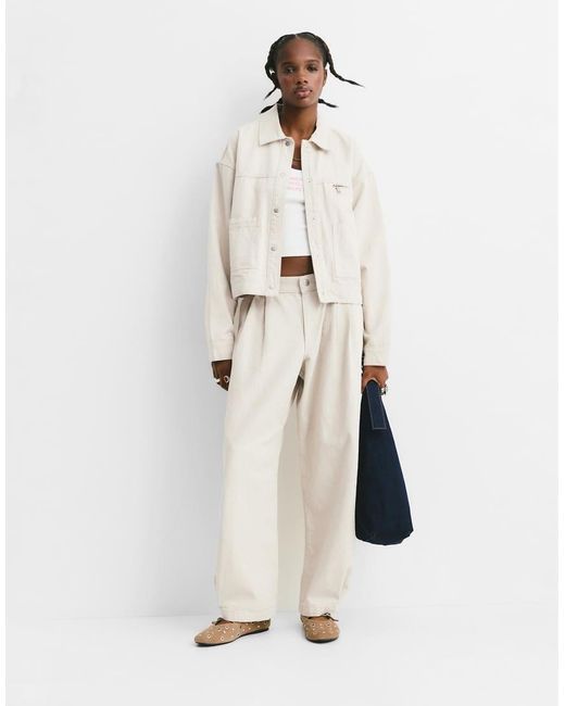 Giacca Color Sabbia di Pull&Bear in Natural