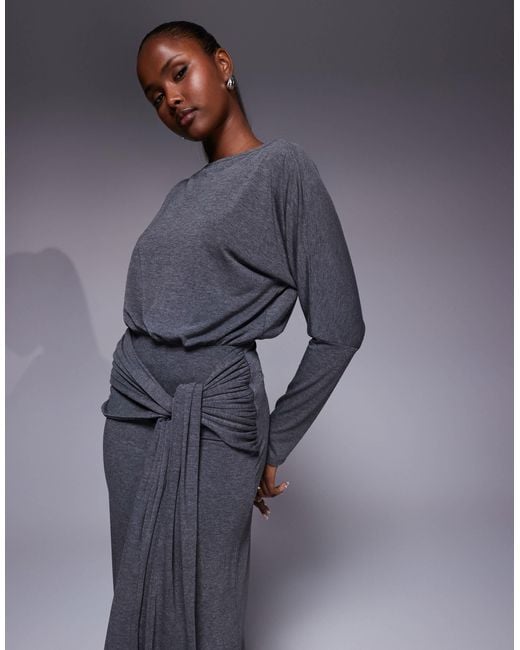 long sleeve jackie dress JACKIE O STRING TIE MAXI – Wesley Hills Boutique