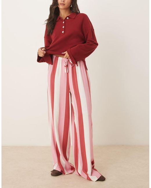 Pantaloni A Righe di ASOS in Pink