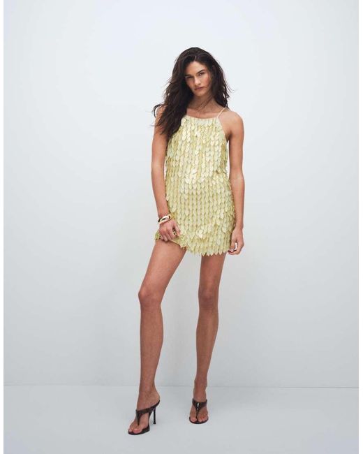 ASOS Yellow Embellished Mini Dress
