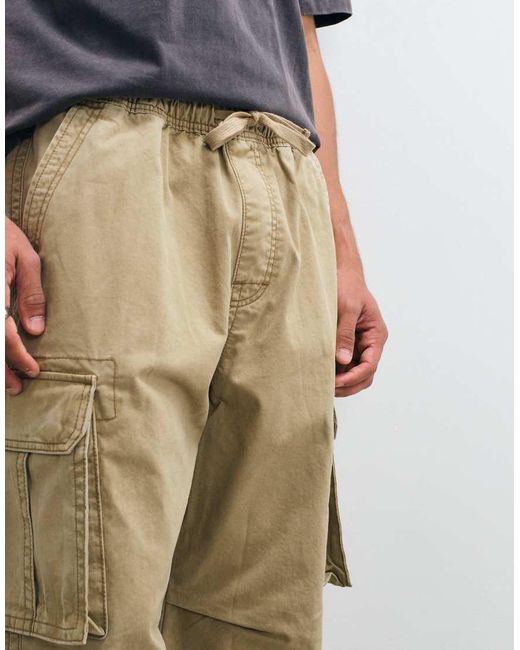Hollister Natural Holister baggy Cargo Trousers With Pockets for men