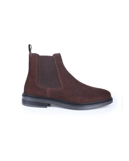 OFF THE HOOK Black Torrance Suede Leather Slip-On Chelsea Boots for men