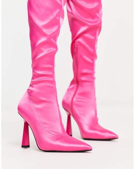 Krista - stivaletti a calza di ASOS in Pink