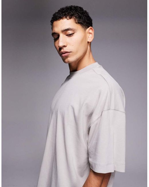 4505 Gray Back Print Oversized Heavyweight Cotton T-Shirt With Quick Dry Finish for men