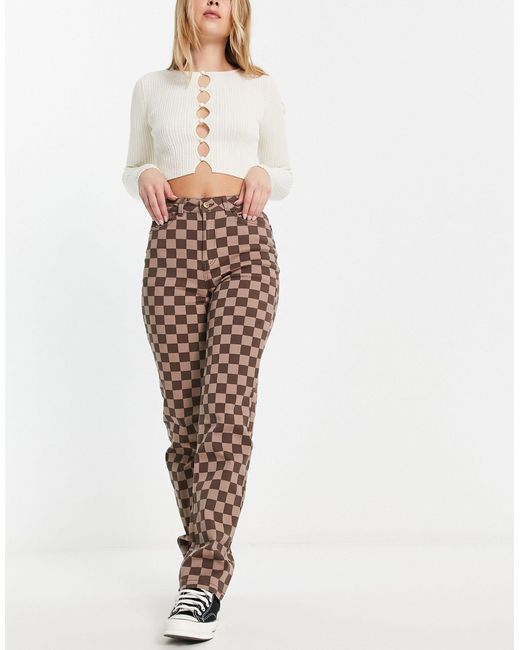 ONLY White High Waisted Straight Leg Trousers