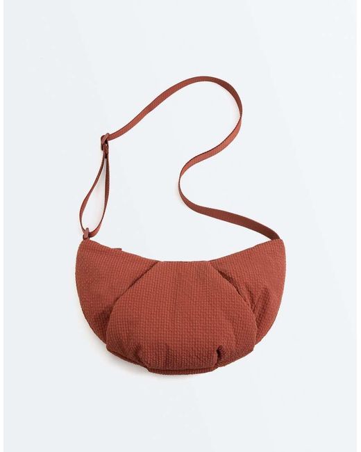 Oysho White Textured Quilted Crossbody Bag