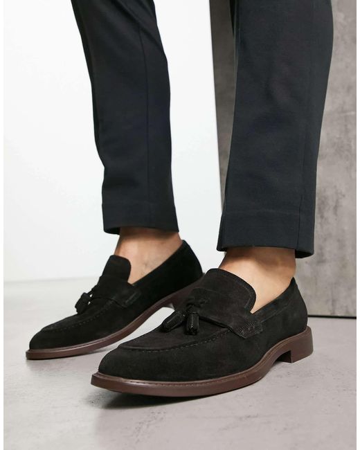 Mocassins en daim avec pampilles Thomas Crick pour homme en coloris Black