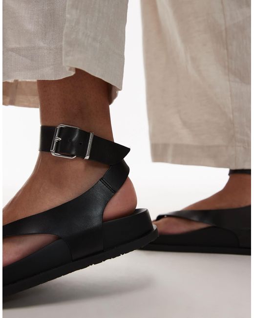 Tommy Hilfiger Brown Ankle Strap Sandals