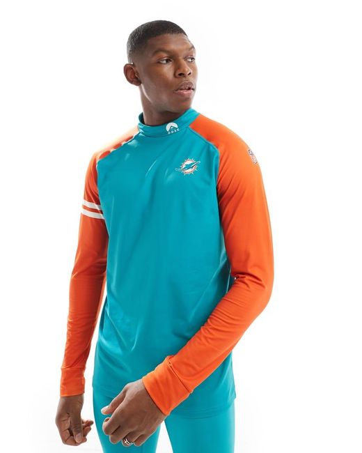 OOSC Blue Miami Dolphins Nfl Ski Baselayer Top for men