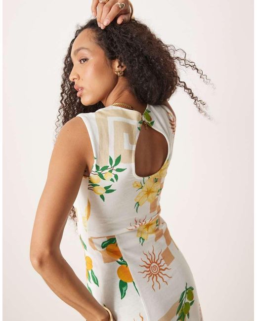 ASOS Natural Cotton Sleeveless Midi Sundress