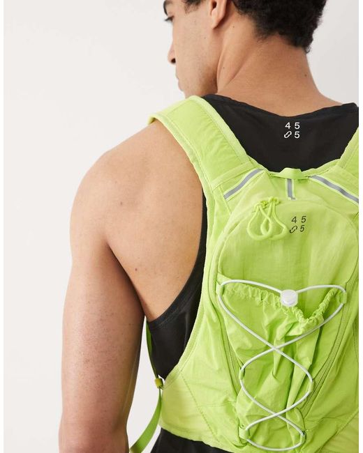 4505 Green Premium Reflective Running Vest With Zip Pocket And Water Bottle Holder for men