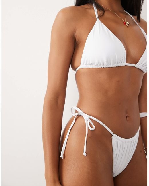 Threadbare Brown Tie Side Triangle Bikini Set