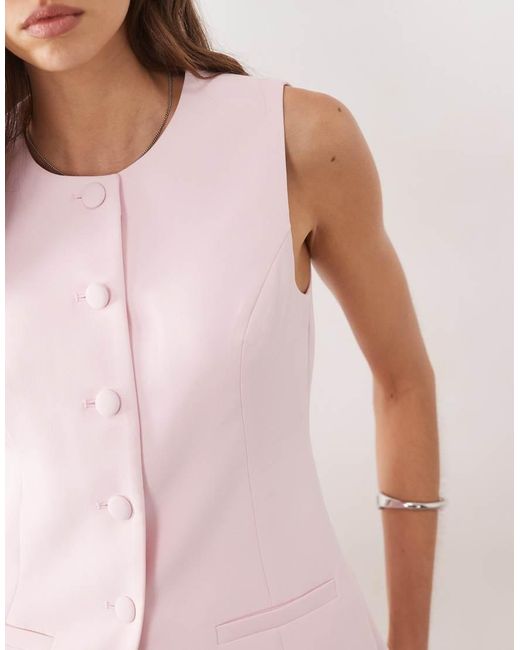 Nobody's Child Pink Immy Longline Cinched Detail Waistcoat