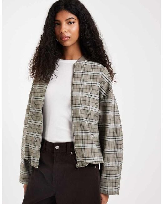 ASOS Gray Tailored Bomber Jacket