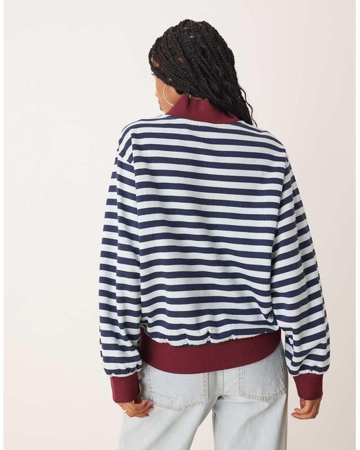ASOS Blue Half Zip Sweatshirt