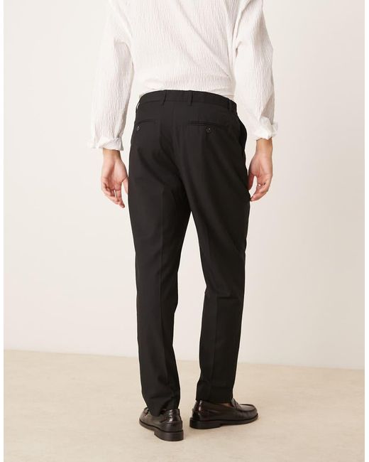 Pantaloni Regular Fit Neri Con Pieghe di Mango in Black da Uomo