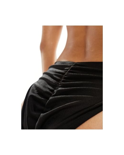 ASOS Black – hüfthohe bikinihose mit rüschen