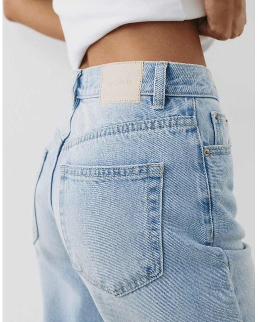 Pull&Bear Blue High-waist Mom Fit Jeans