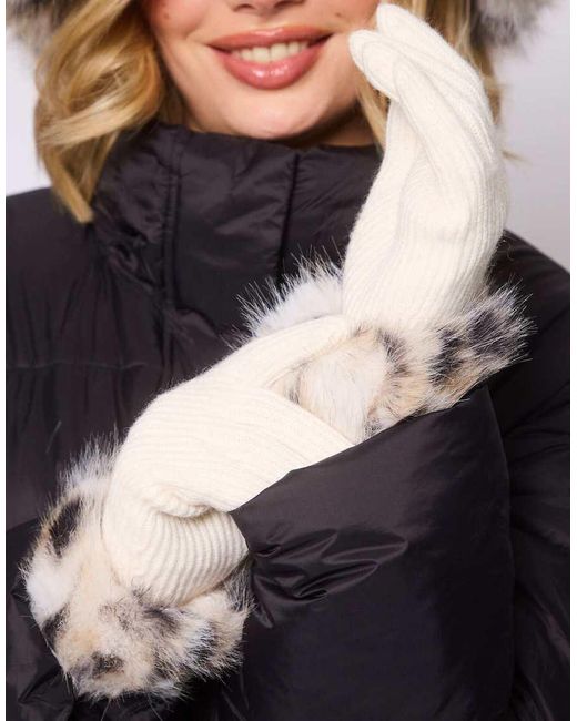South Beach Blue Bucket Hat And Faux Fur Trim Gloves
