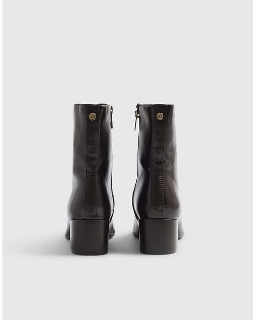 River Island Black Burgundy Point Toe Heeled Ankle Boots
