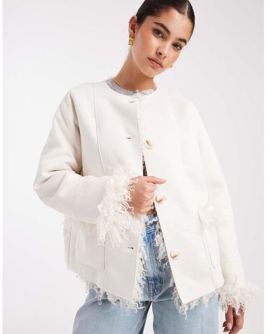 FAUX FUR AND SUEDE JACKET main image 1