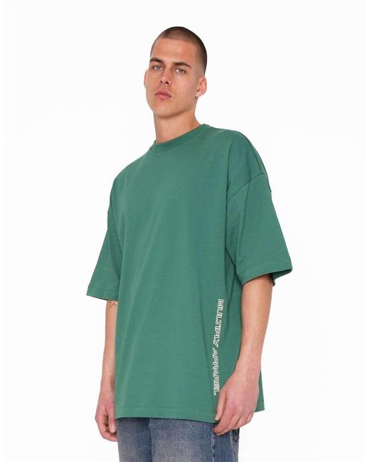 Multiply Apparel Oversized T-Shirt Met Rand in het Green