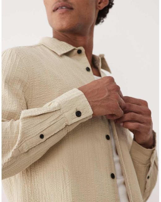 ASOS Natural Regular Fit Textured Shirt for men