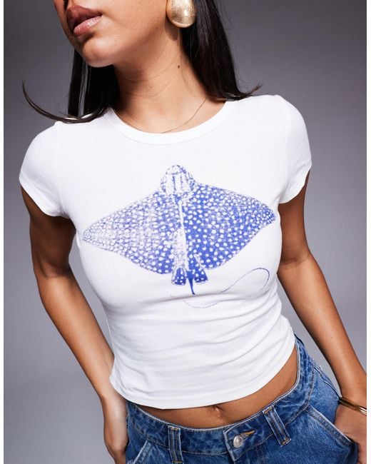 Princess Polly White Sting Ray Motif Baby Tee