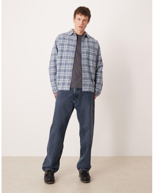 Abercrombie & Fitch Blue Long Sleeve Flannel Shirt for men