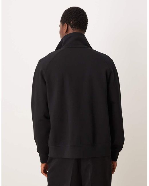 Mango Black Relaxed Fit Zip Through Sweatshirt for men